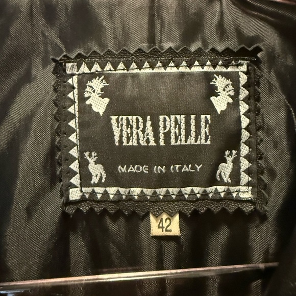 Vera Pelle Classic Black Buttery Soft Leather Jacket for Women Size 42 - Picture 2 of 9